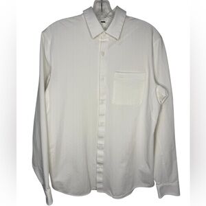 Lululemon Men’s Long Sleeve Button-Front Knit Shirt White Size Medium